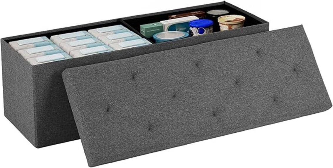 foldable 43 inch storage ottoman