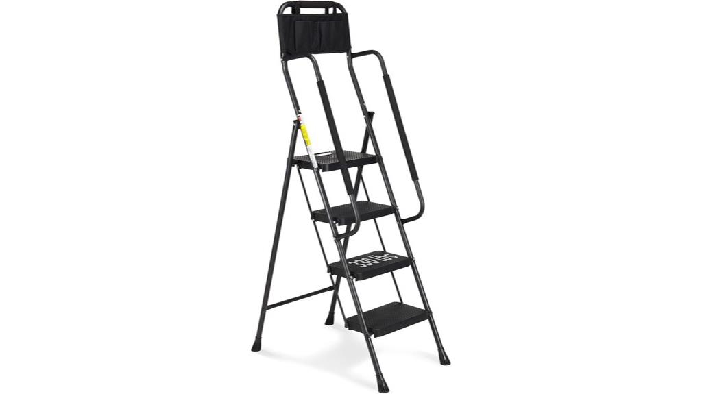 folding ladder with handrails