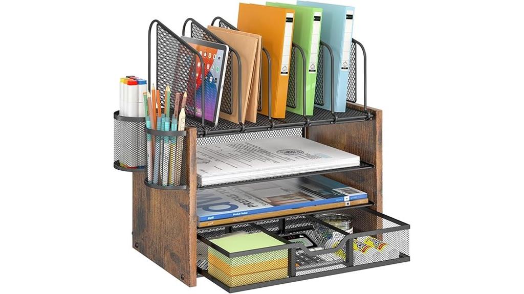 four tier mesh desk organizer