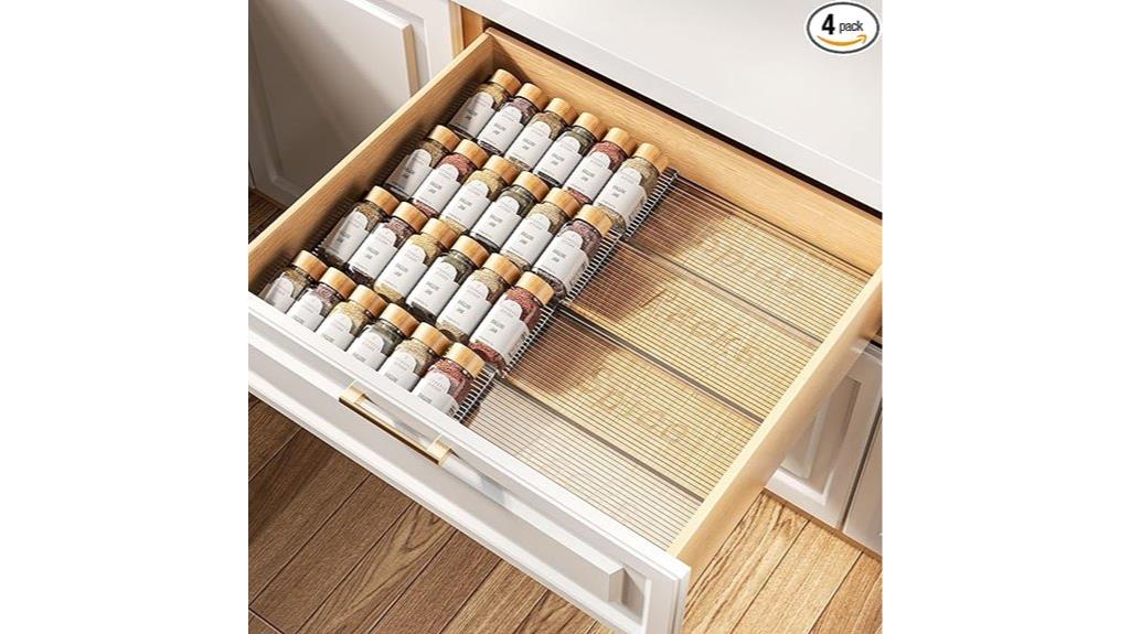 four tier spice drawer organizer