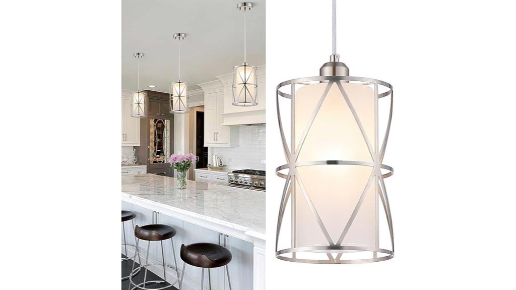 frosted glass kitchen pendant