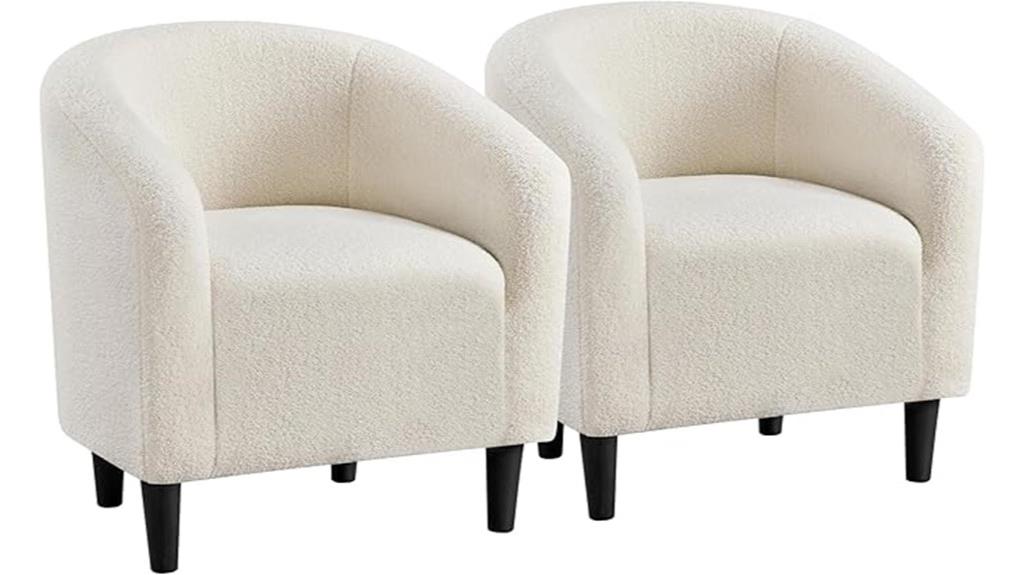 furry barrel chair set