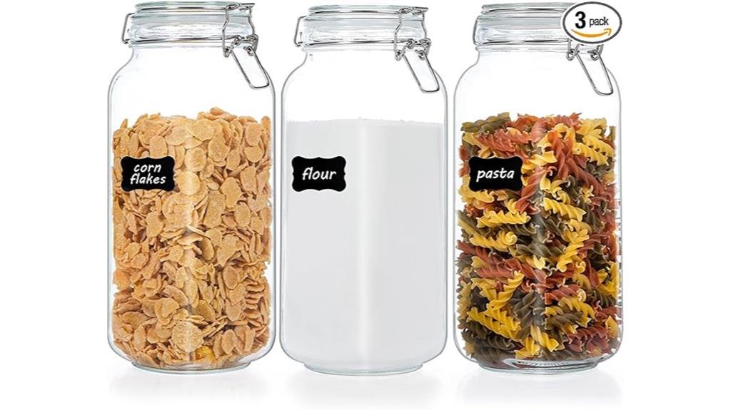 glass food storage jars