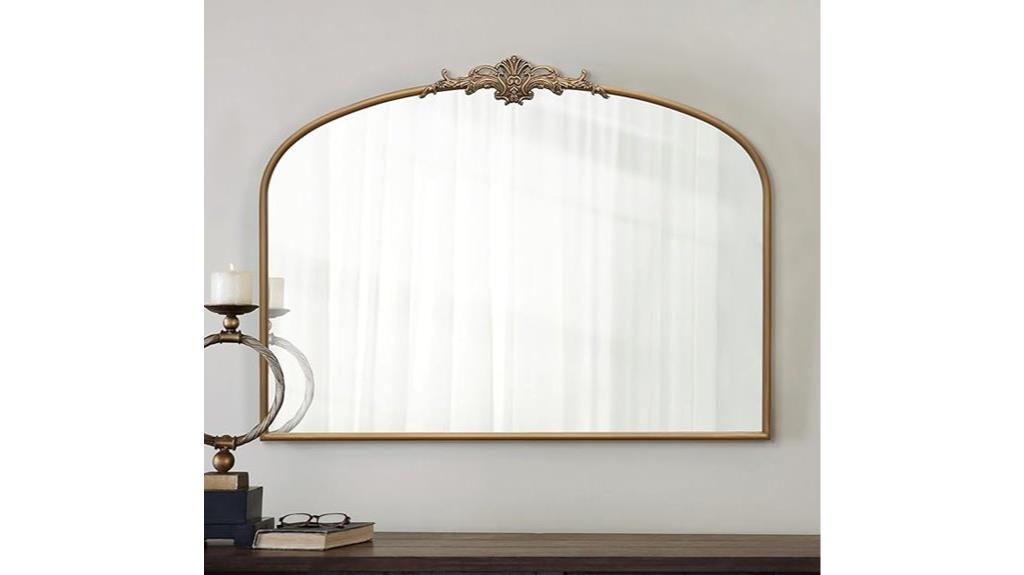 gold arched wall mirror