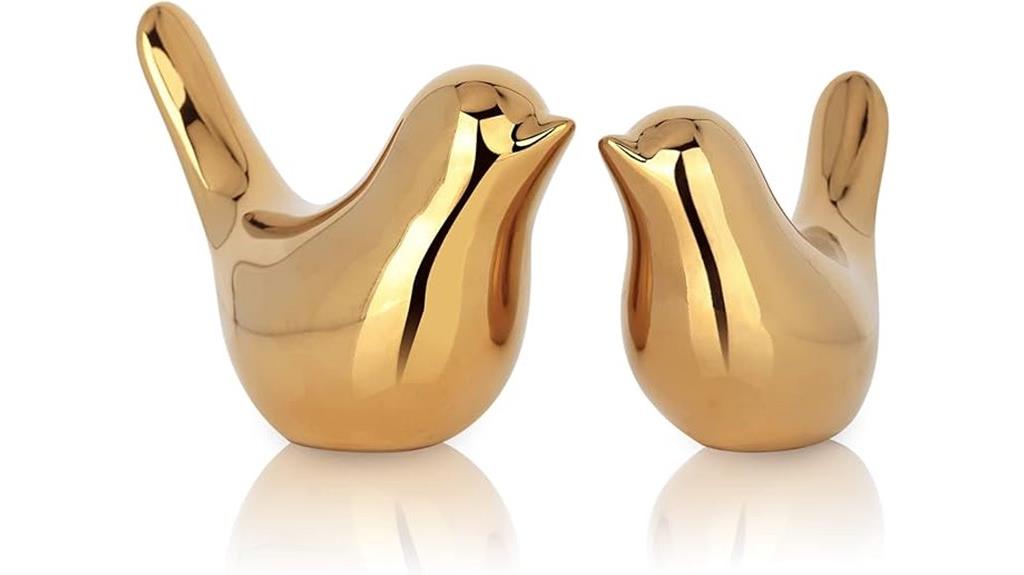 gold bird decor set