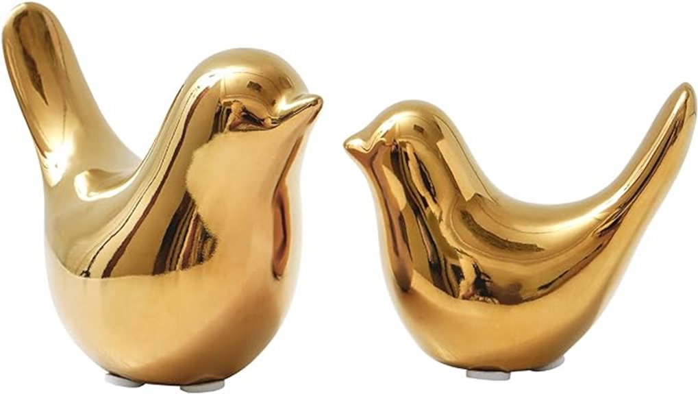 gold bird decor set
