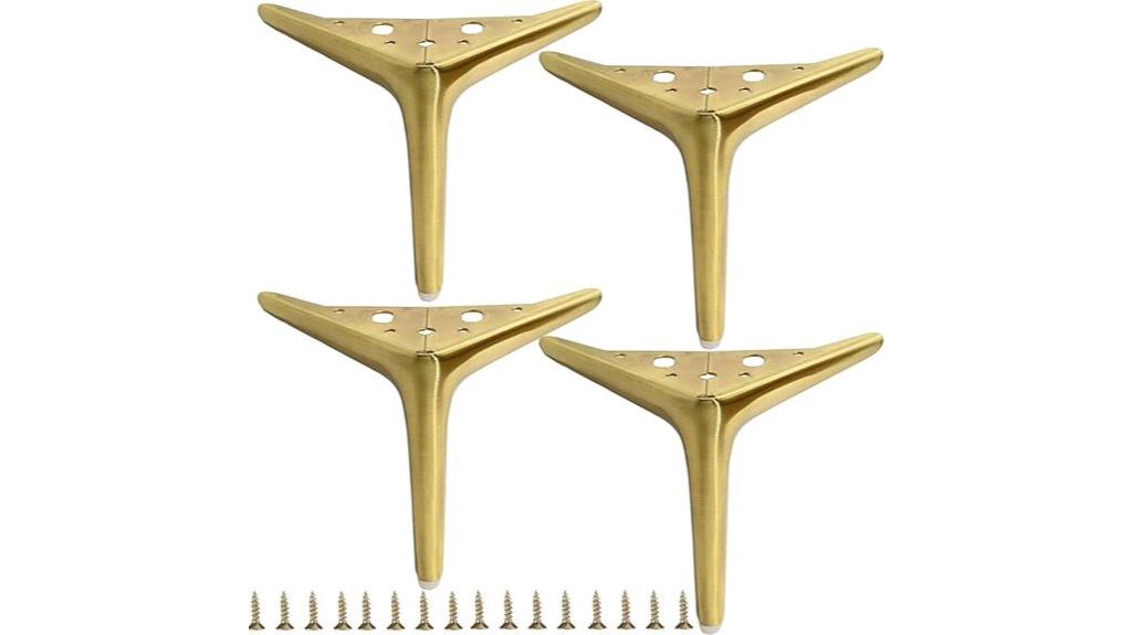gold brushed metal legs