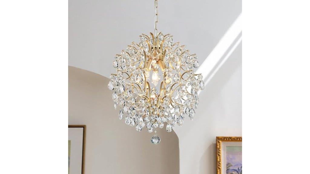 gold crystal pendant chandelier
