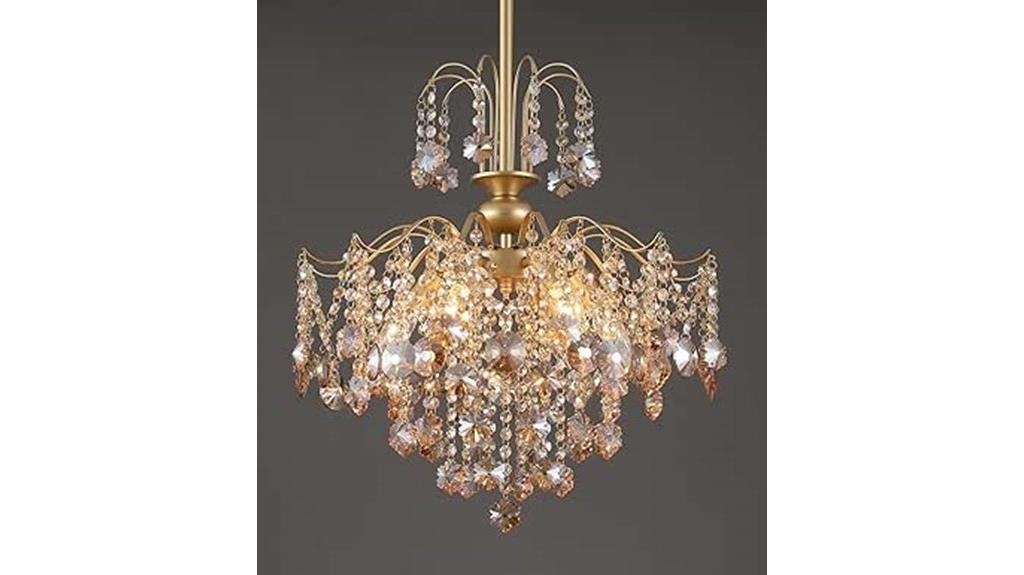gold crystal pendant light
