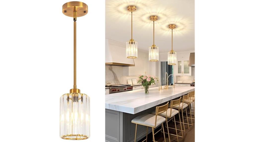 gold crystal pendant lights