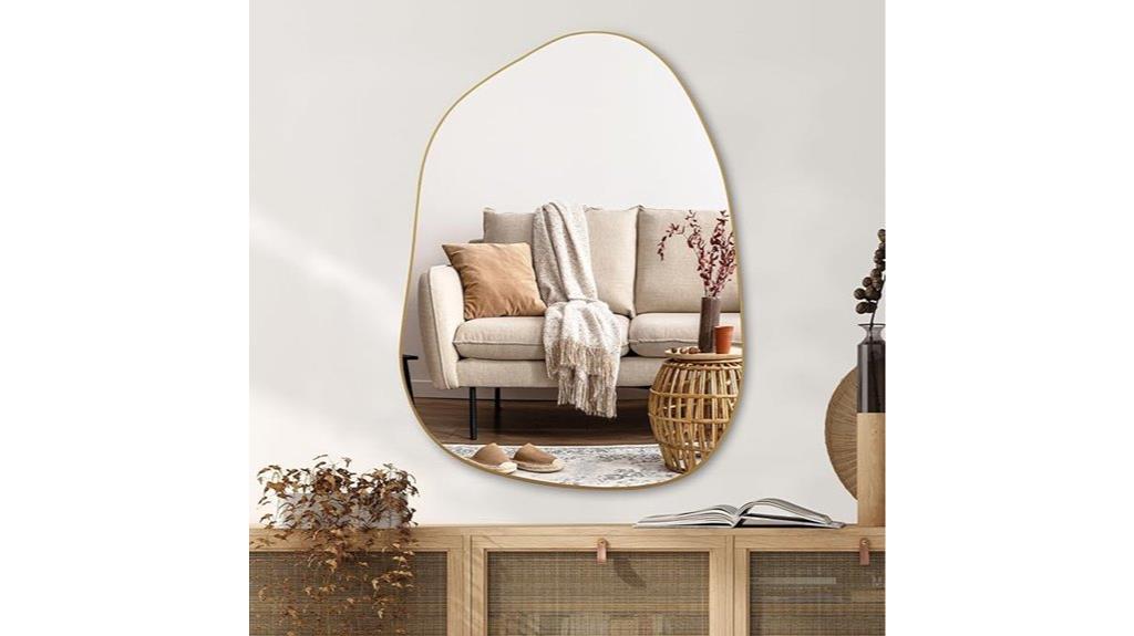 gold irregular wall mirror