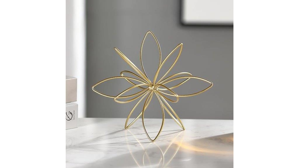 gold metal floral spheres