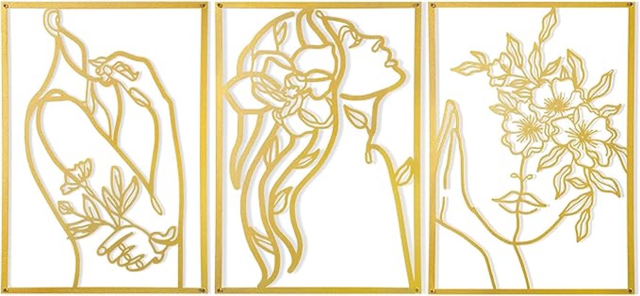 gold metal line art