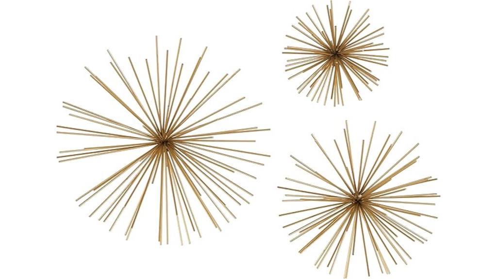 gold metal starburst decor