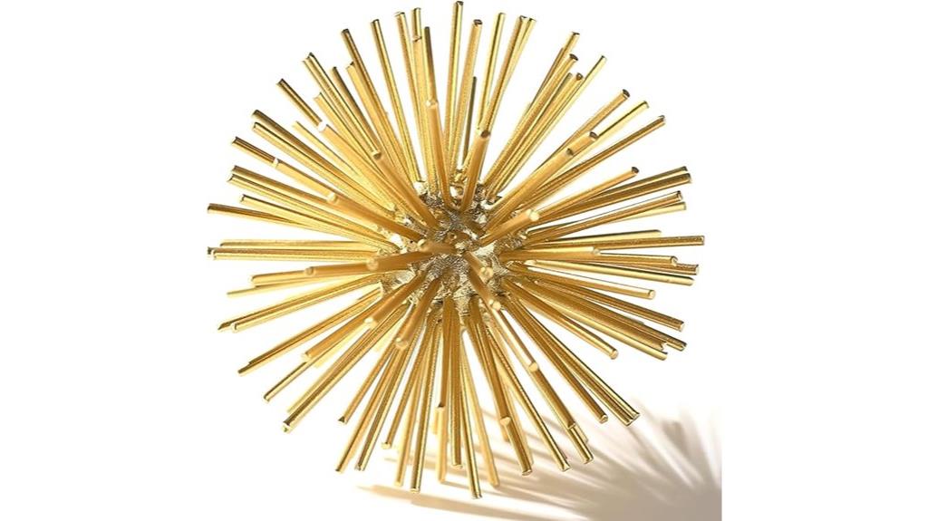 gold metal starburst sculpture