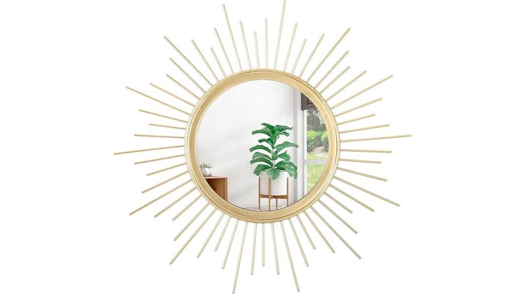 gold sunburst wall mirror