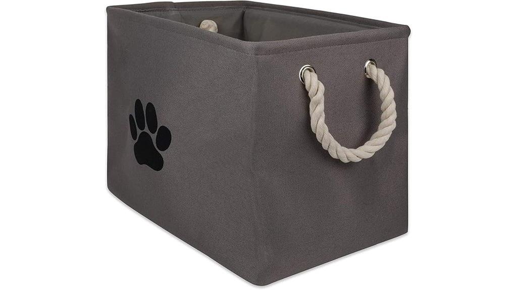 gray collapsible pet bin