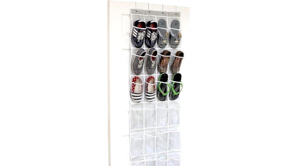 gray over door shoe organizer