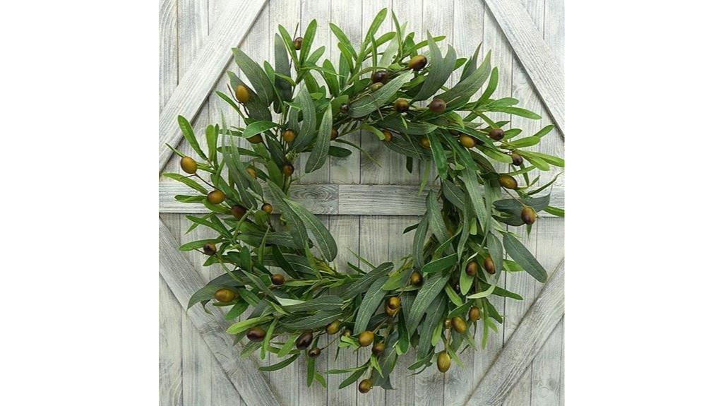 green olive wreath gift box