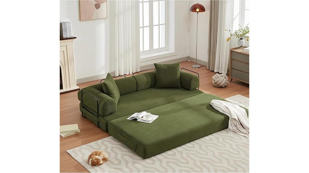 green sofa bed