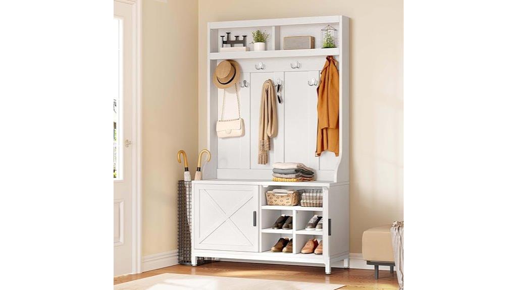 hall tree with shoe storage