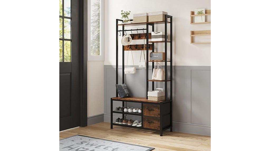 hall tree with storage