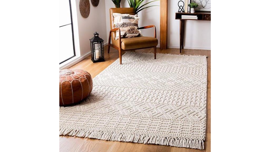 handmade ivory moroccan rug