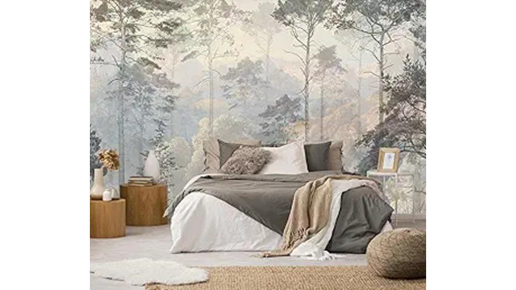hazy forest nature mural