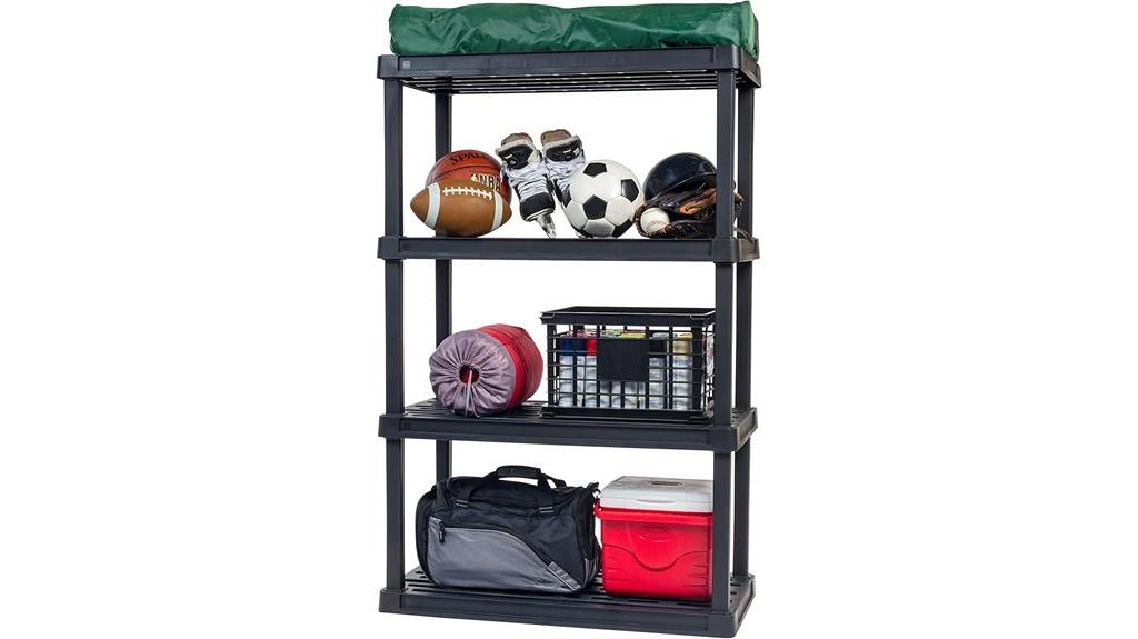 heavy duty four shelf storage