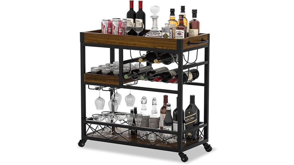 industrial bar cart
