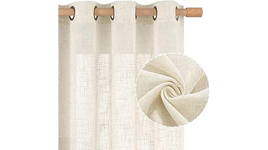 ivory linen sheer curtains