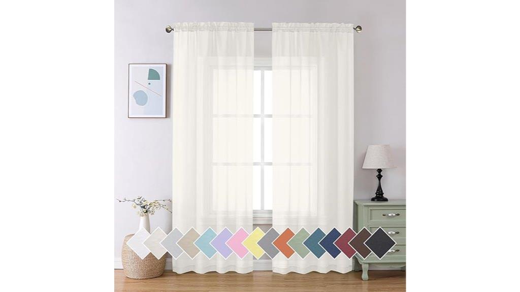 ivory sheer curtain pair