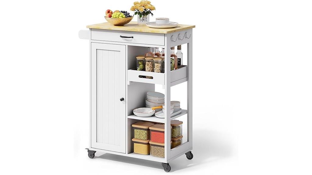 kitchen island with removable tray