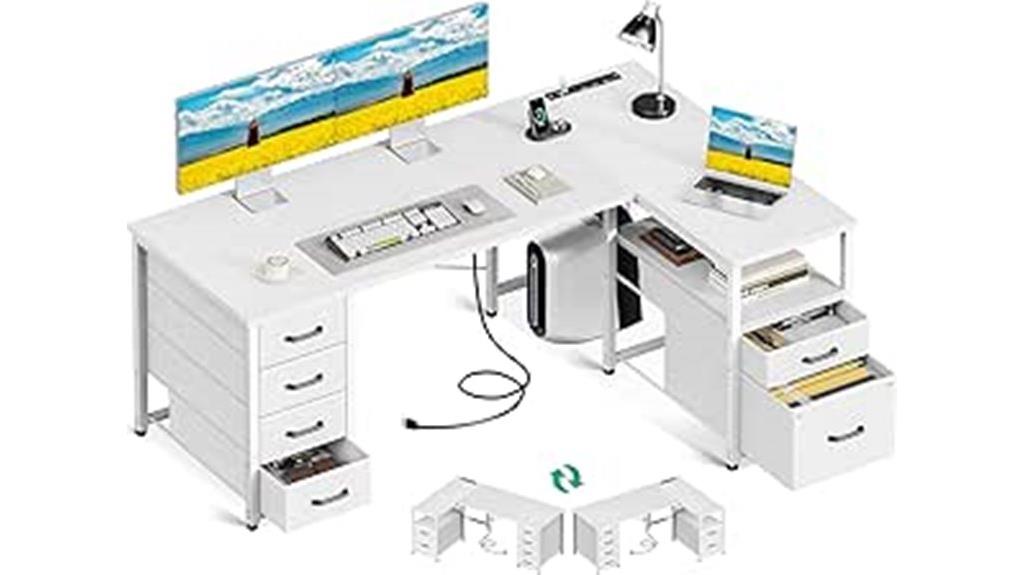 l shaped desk with storage