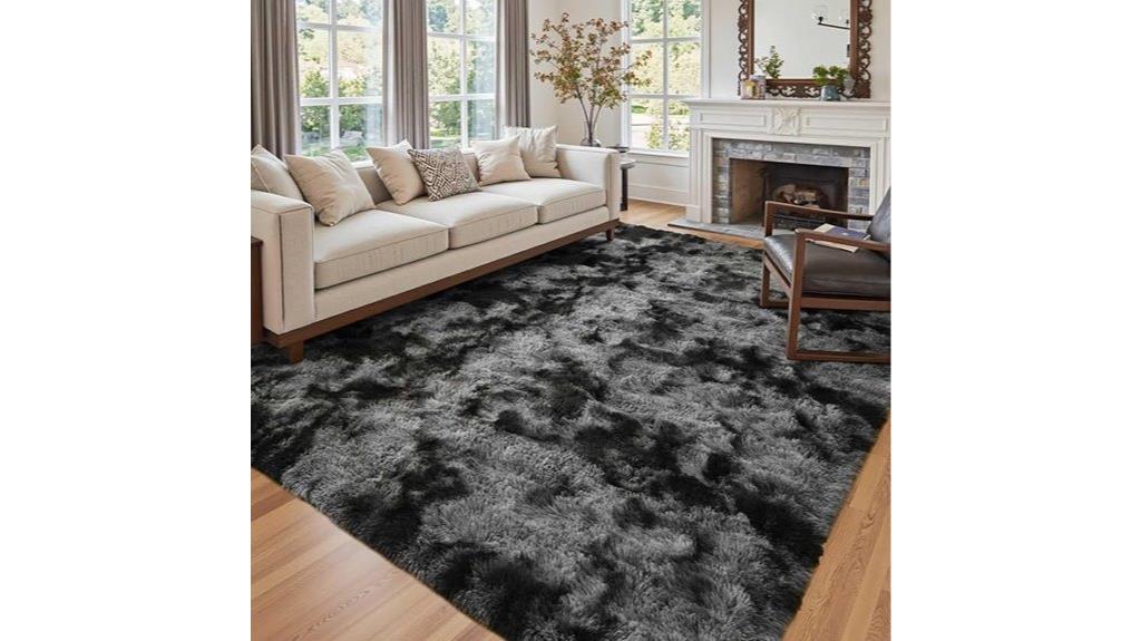 large tie dyed shag rug