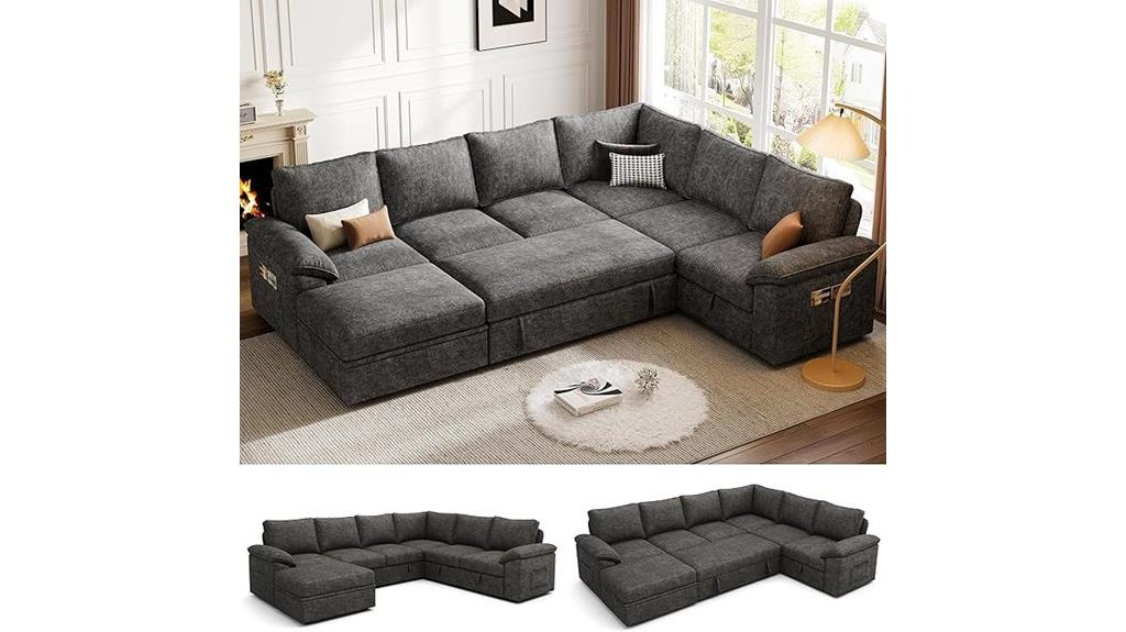 large u shaped sleeper sofa
