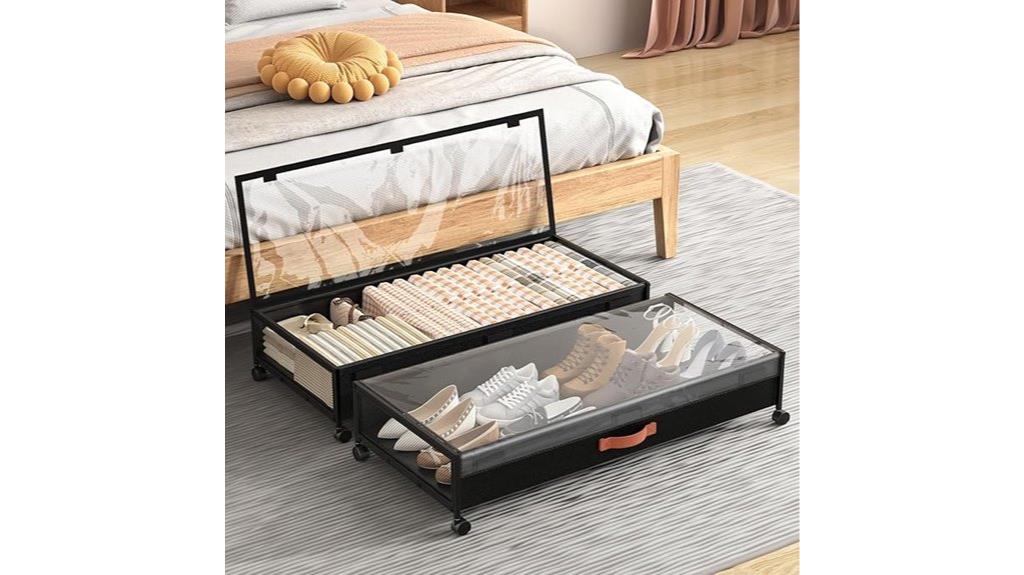 large wheeled under bed storage