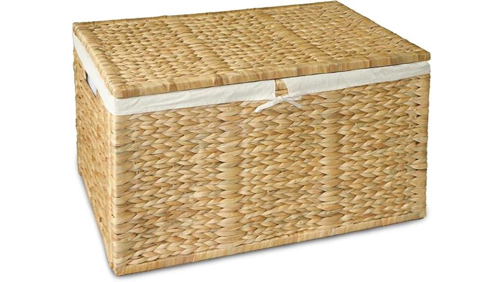 large wicker storage trunk
