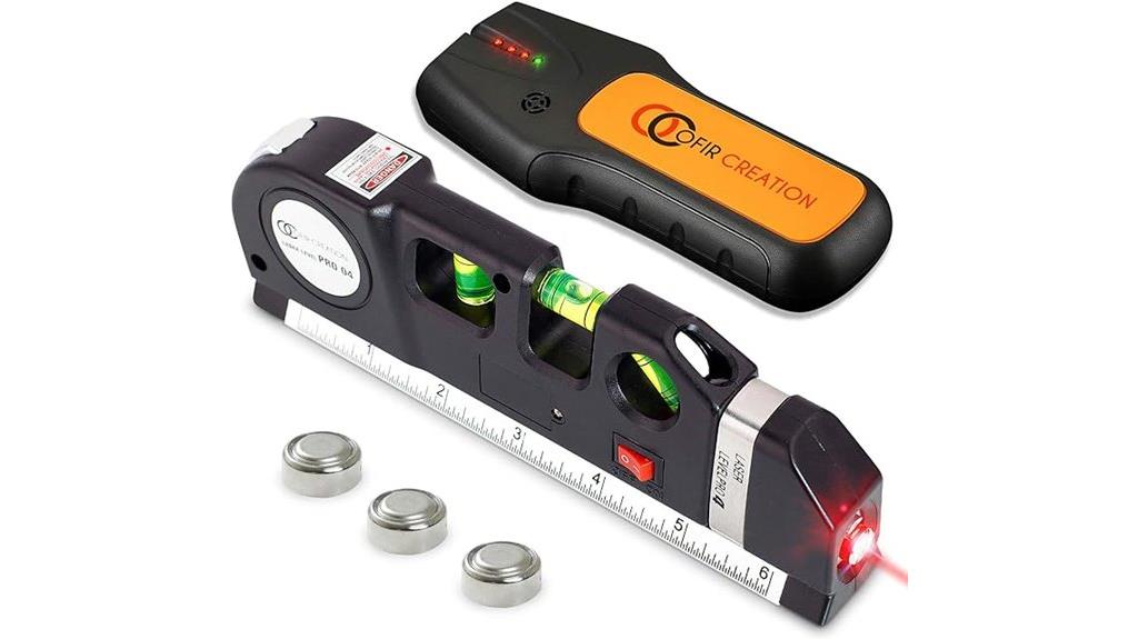 laser level and stud finder