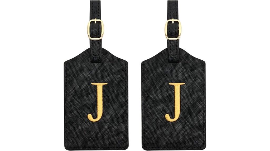 leather luggage tags set