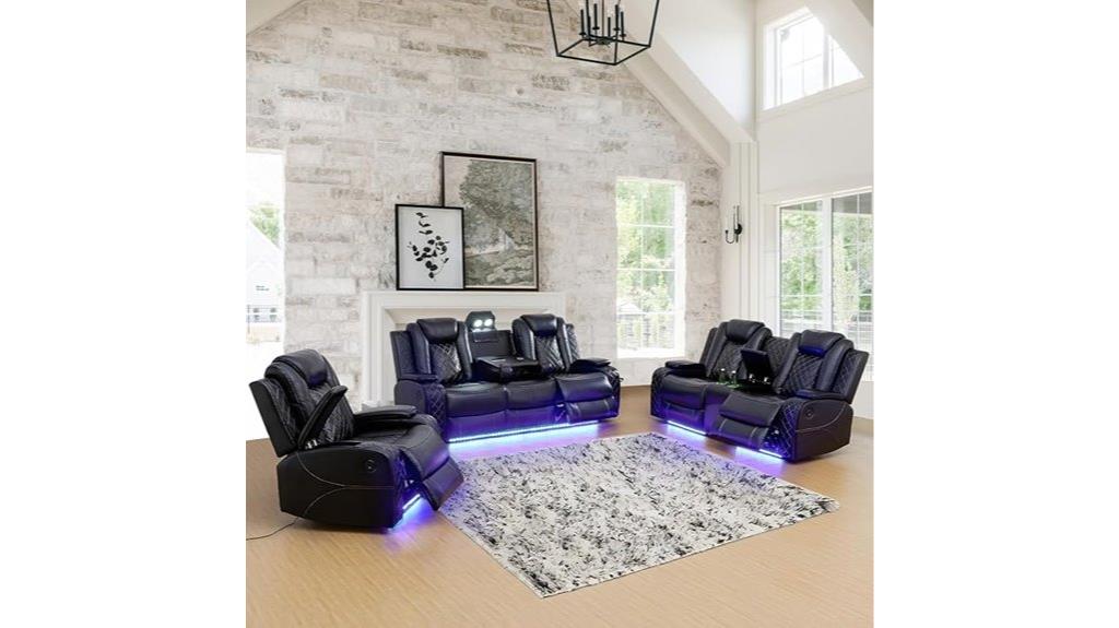leather recliner sofa set