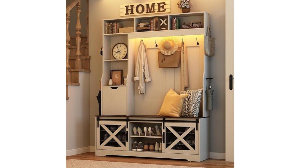 led farmhouse hall tree