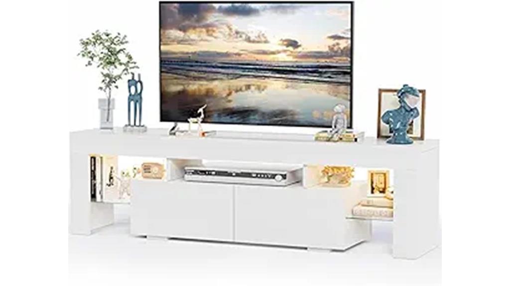 led lit storage tv stand