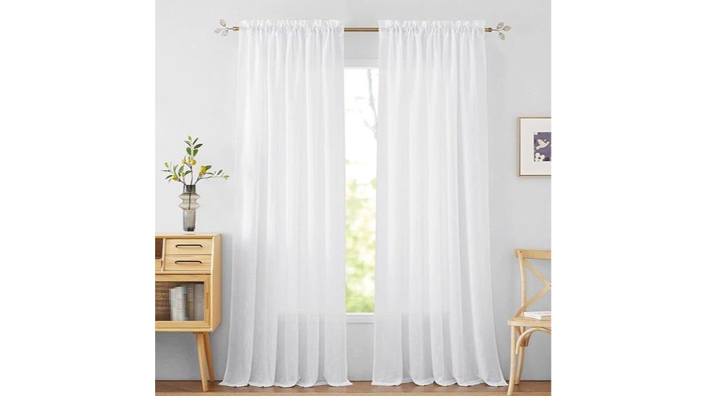 linen sheer curtain set