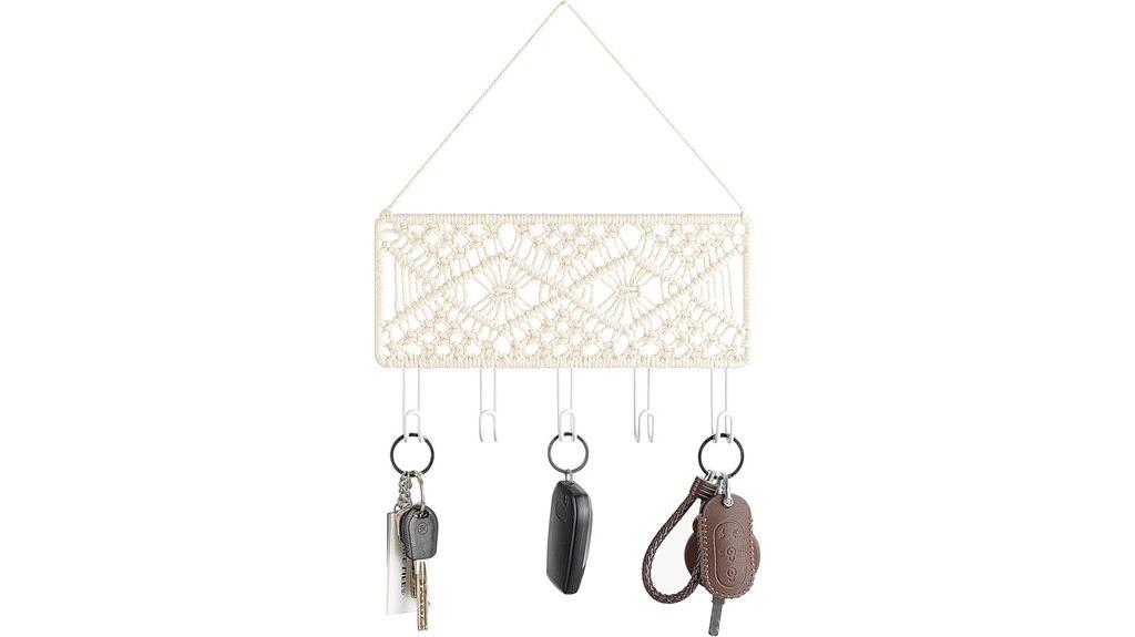 macrame wall key holder