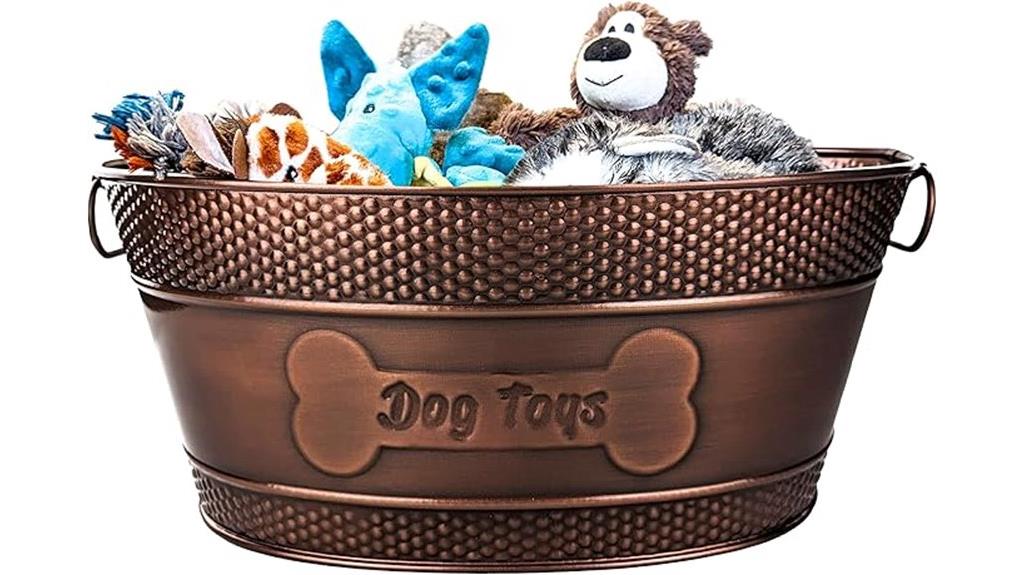 metal dog toy bin