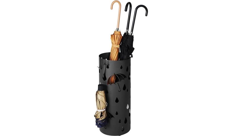 metal umbrella stand with hooks