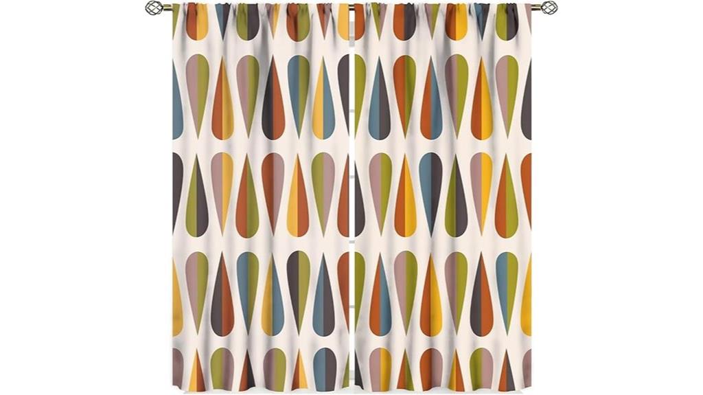 mid century geometric curtains