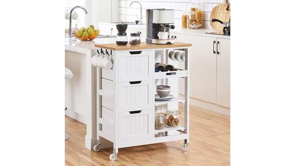 mobile kitchen storage cart