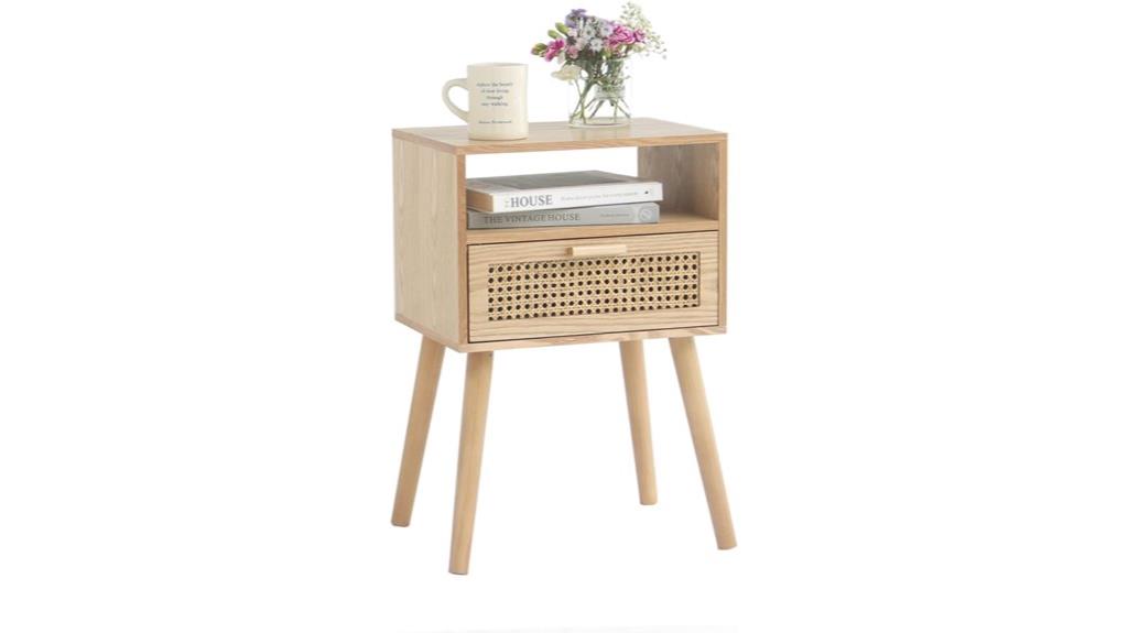 modern rattan nightstand